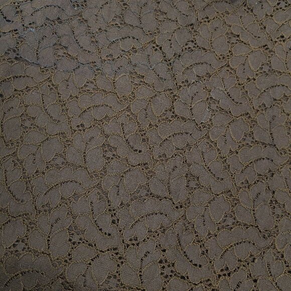 Apt 9 Skirt Womens Size PM Petite Medium Solid All Brown Lace Overlay A Line - Picture 2 of 5